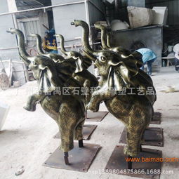 廣州程爵玻璃鋼雕塑 匠心打造靈動大象噴泉雕塑小品